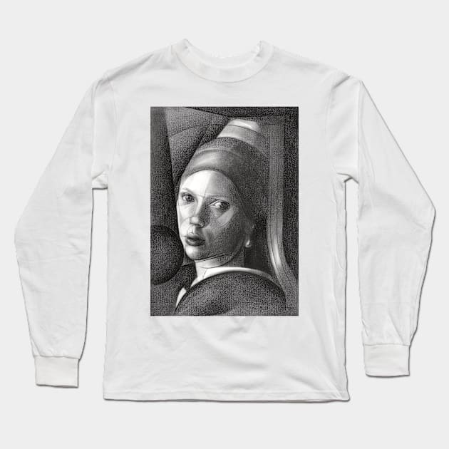 The Girl with the Pearl Earring Long Sleeve T-Shirt by CorneAkkers